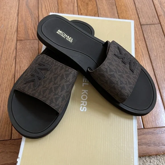 Michael Kors | Shoes | Michael Kors Logo Slide Sandal | Poshmark